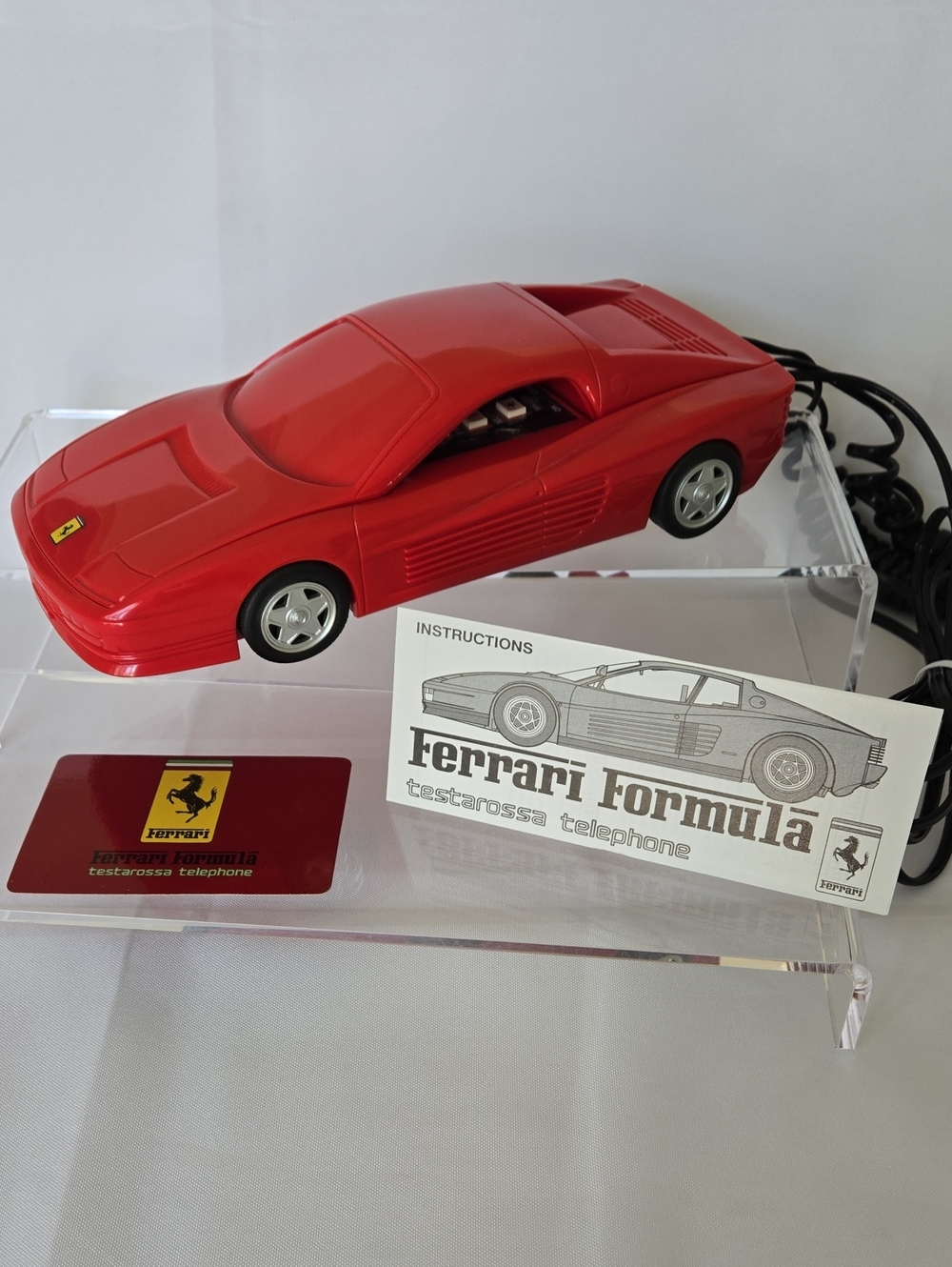 Ferrari Formula Testarossa Telephone • Vintage Red Sports Car Phone • Collector